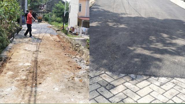 Tipis Bagaikan Tikar, Proyek Hotmix di Perum Griya Aster Legok Diduga Tidak Sesuai RAB